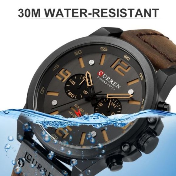 CURREN Brand, Mens Watches Waterproof Sport Wrist Watch Chronograph Quartz - Picture 2 of 4